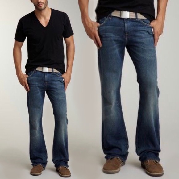 7 For All Mankind Bootcut Frayed Hem Jeans 36X33 - Picture 1 of 14